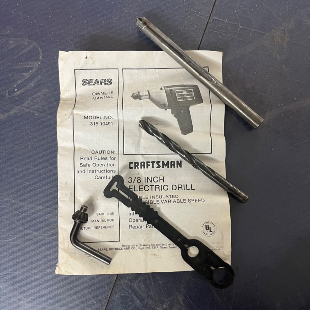 Black Craftsman 3/8" Variable Speed Reversible Drill