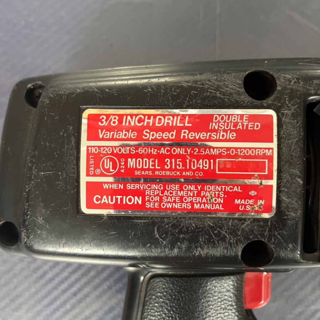 Black Craftsman 3/8" Variable Speed Reversible Drill