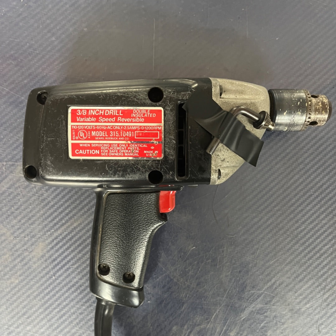 Black Craftsman 3/8" Variable Speed Reversible Drill