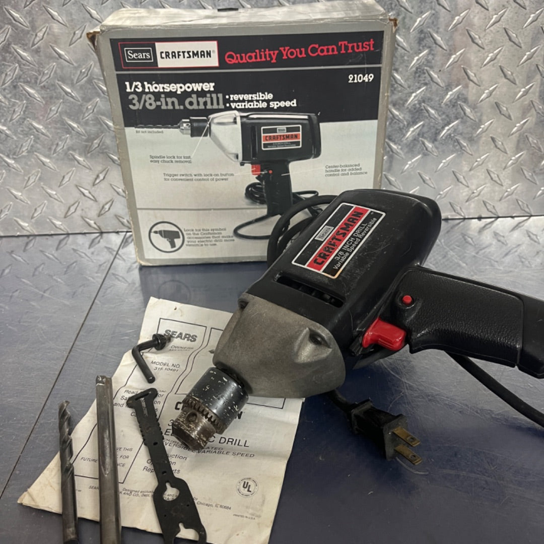Black Craftsman 3/8" Variable Speed Reversible Drill
