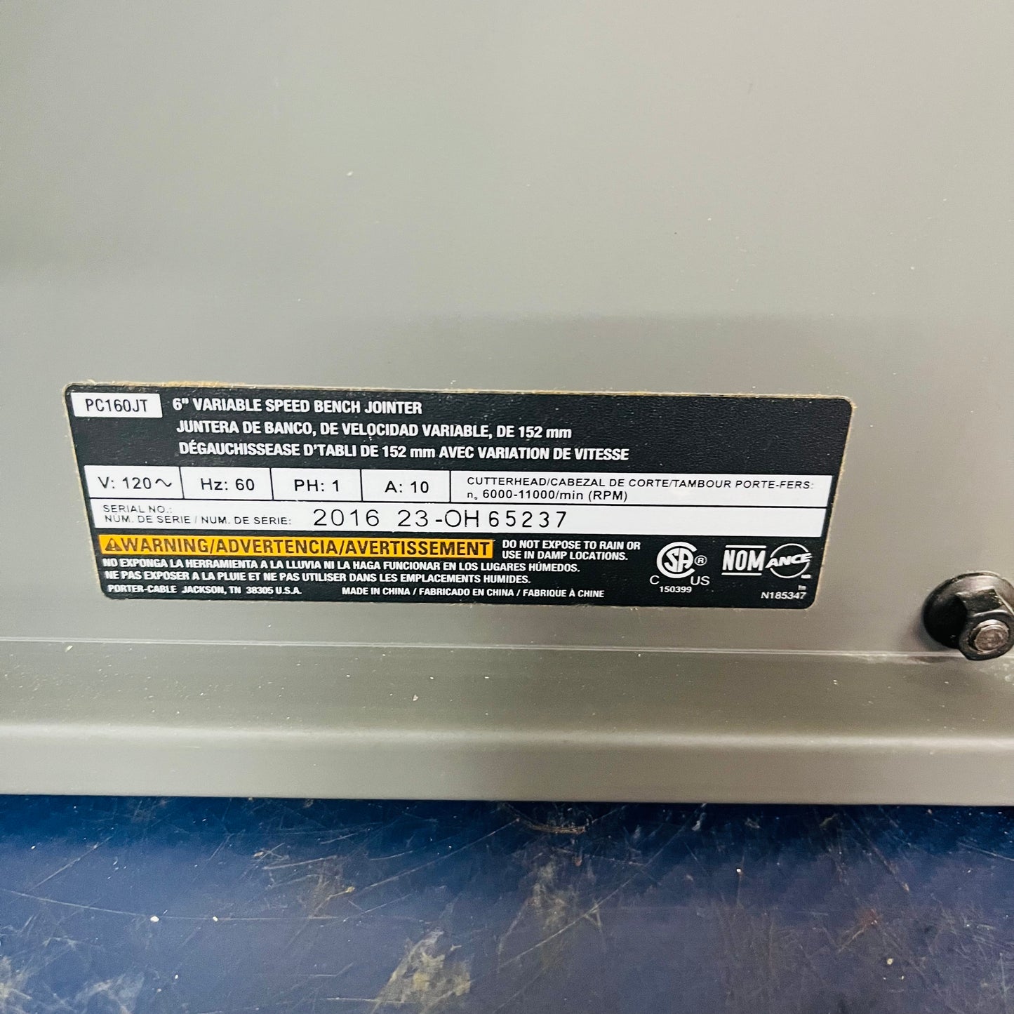 Porter-Cable PC160JT 6-In Variable Speed Bench Jointer – Precision Woodworking Tool