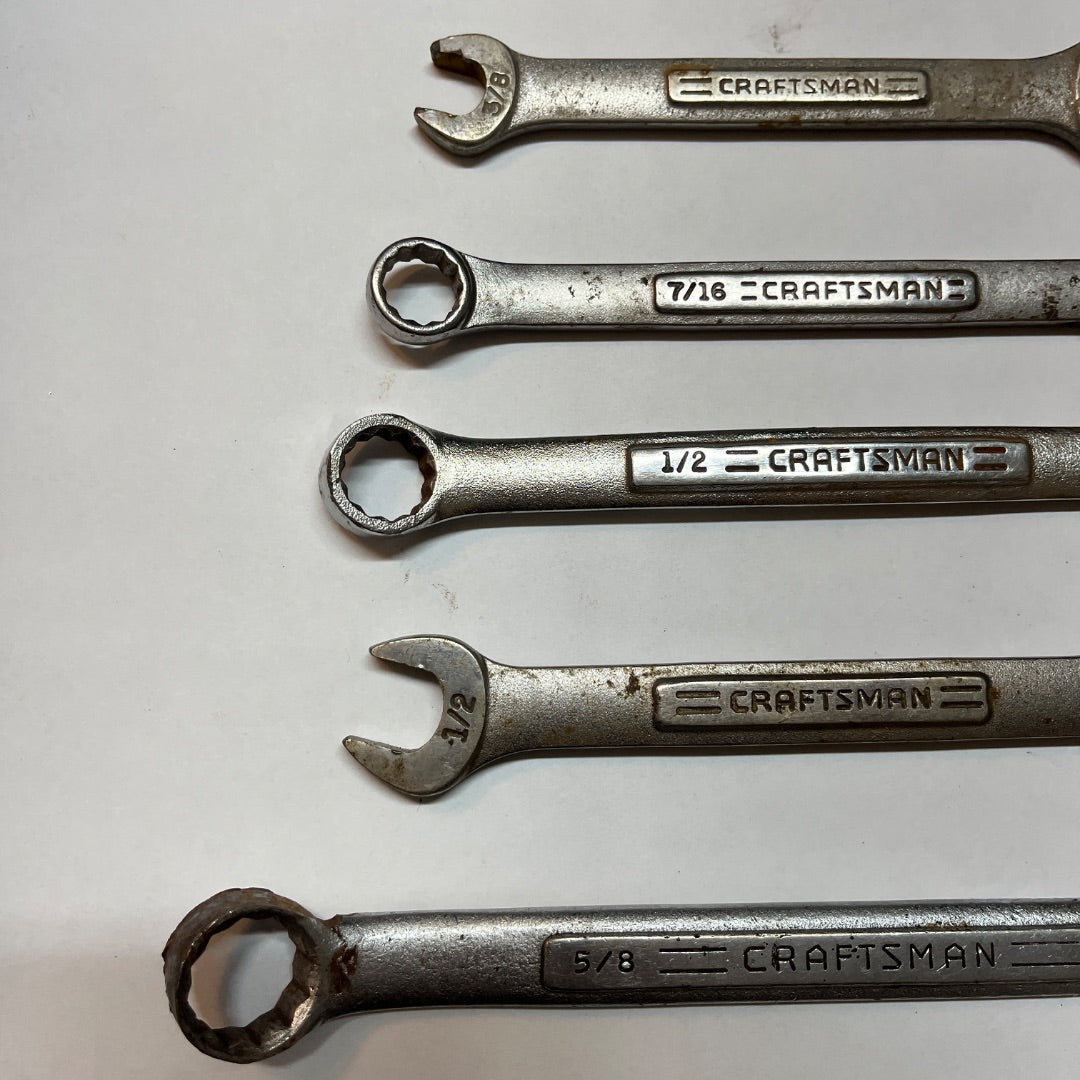 5 Vintage Craftsman Wrenches USA