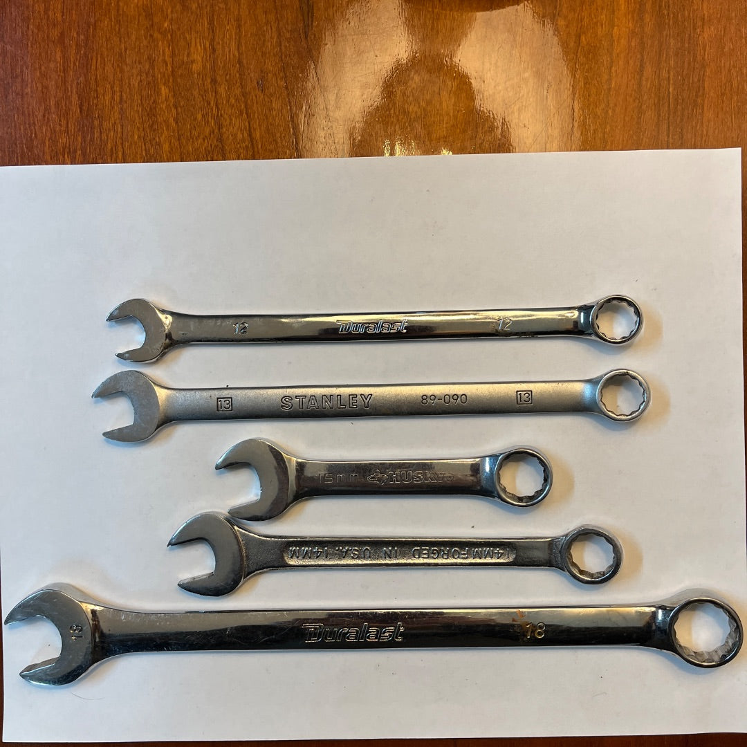 5 Mixed Name Brand Metric Wrenches