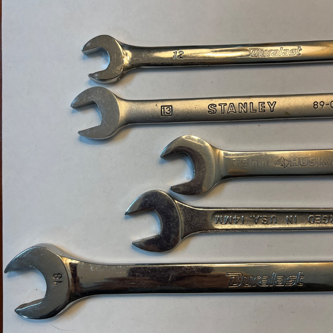 5 Mixed Name Brand Metric Wrenches