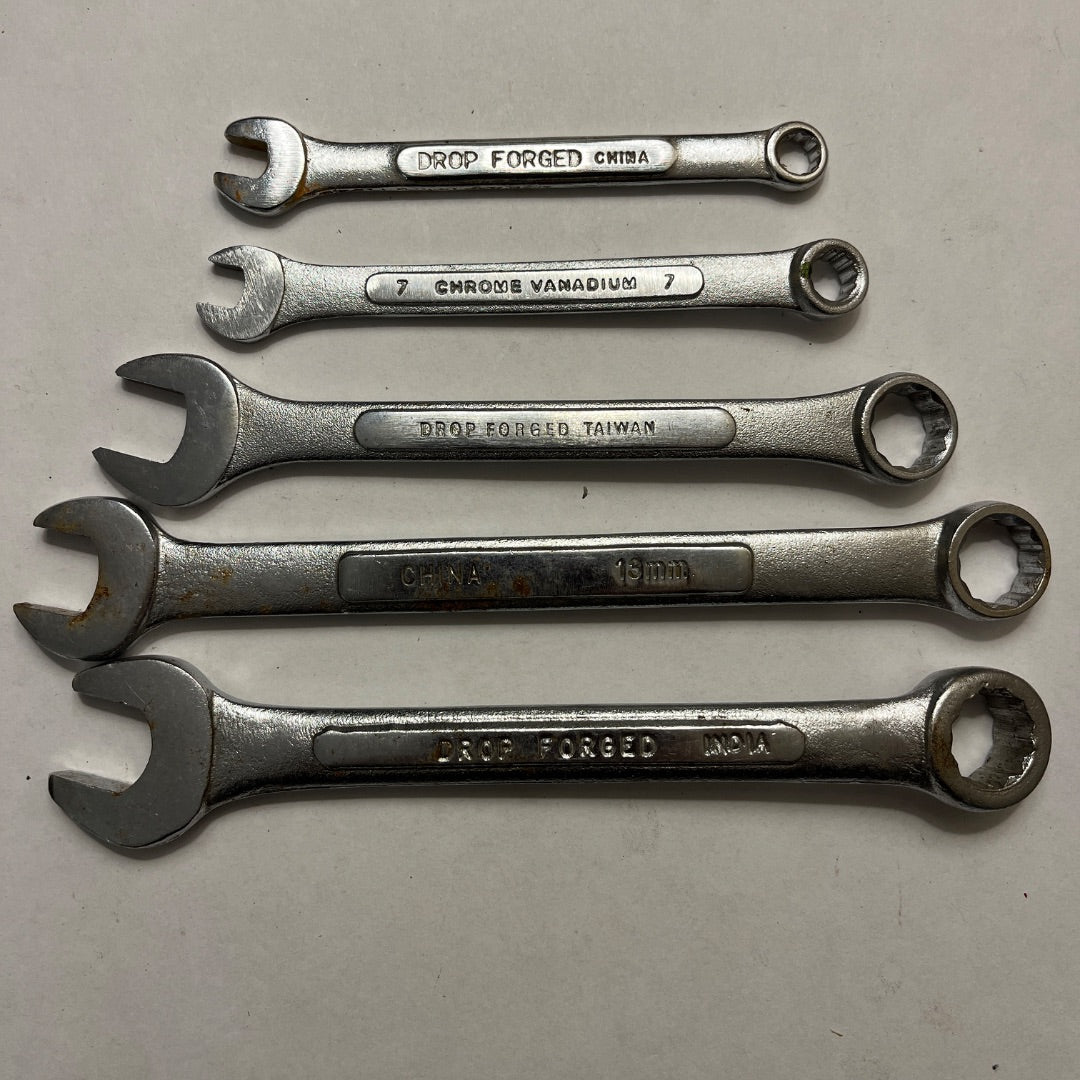 5 Metric Combination Wrenches - Mixed Brands