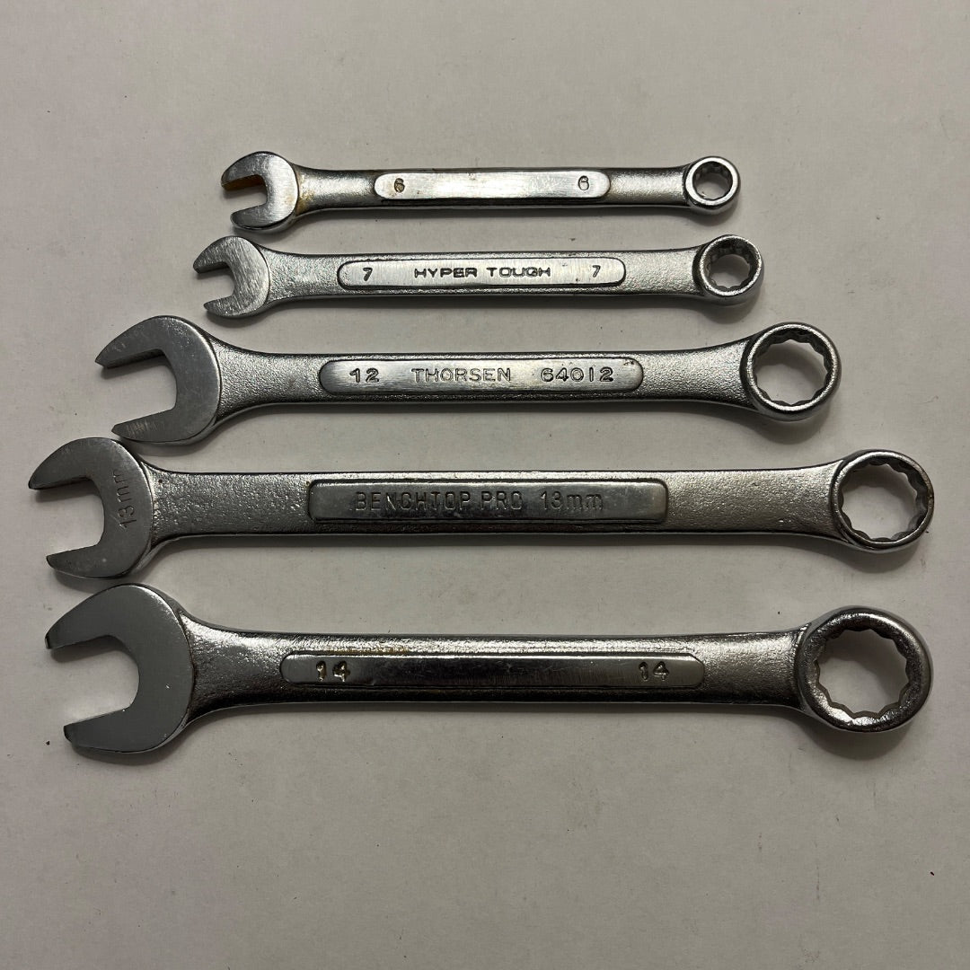 5 Metric Combination Wrenches - Mixed Brands