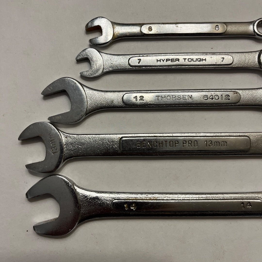 5 Metric Combination Wrenches - Mixed Brands