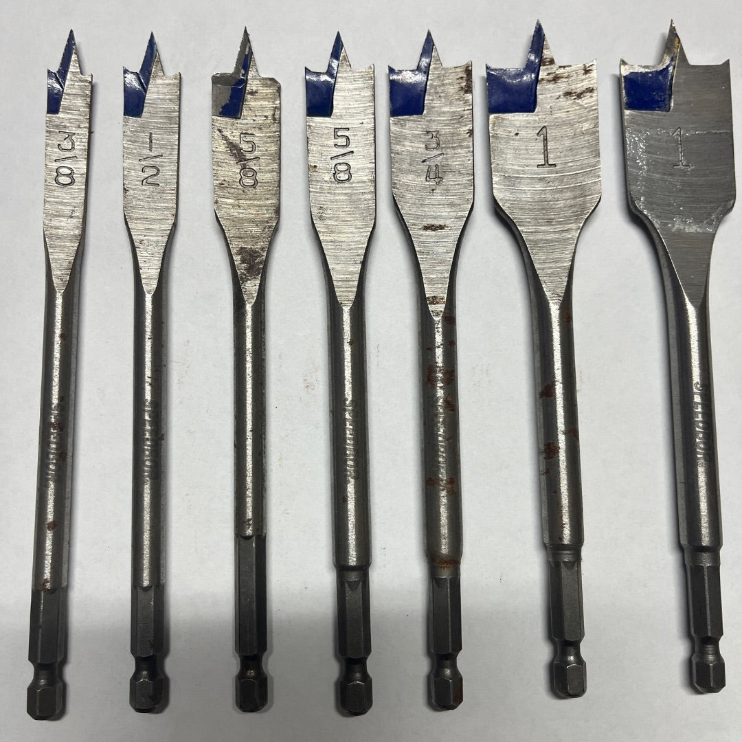 7 Irwin Speedbor Flat Drill Bits
