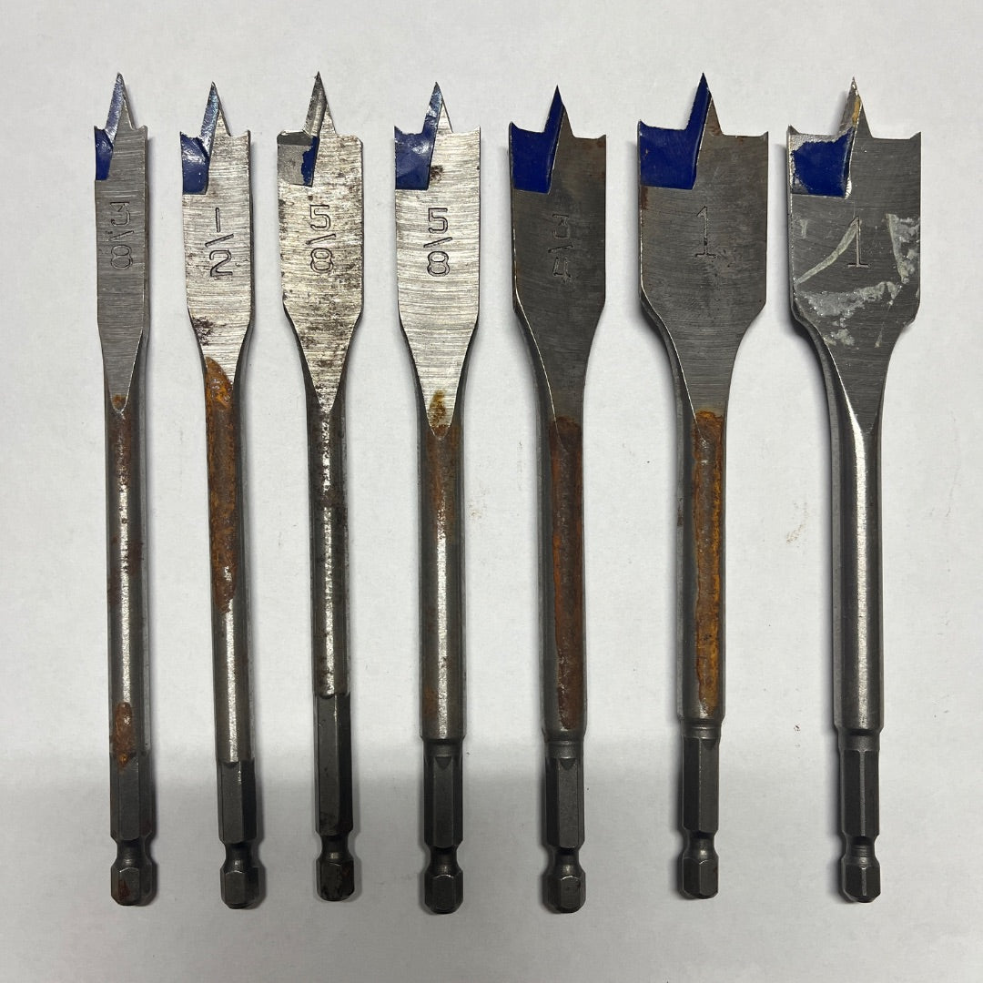 7 Irwin Speedbor Flat Drill Bits