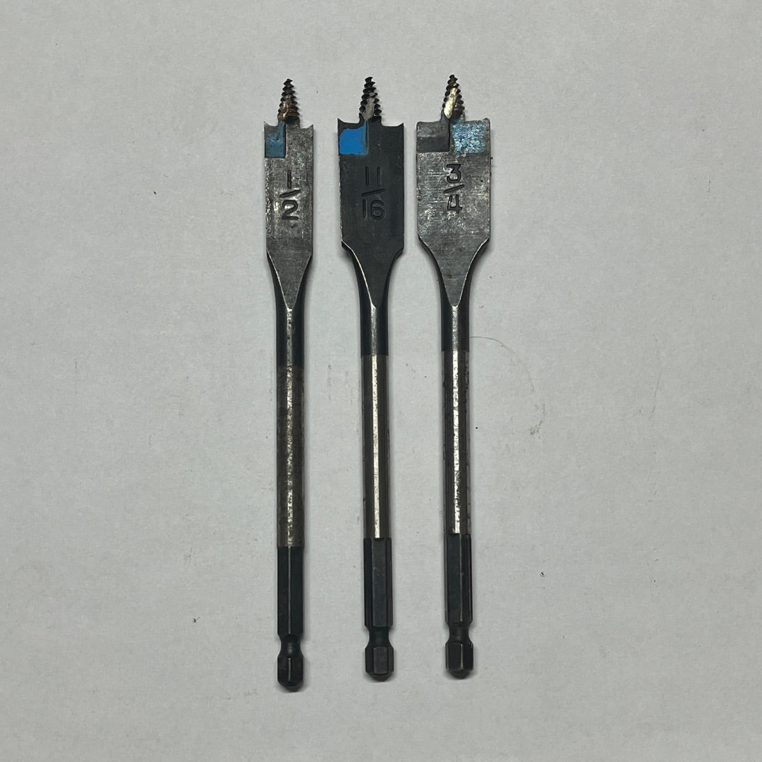 3 Flat Drill Bits