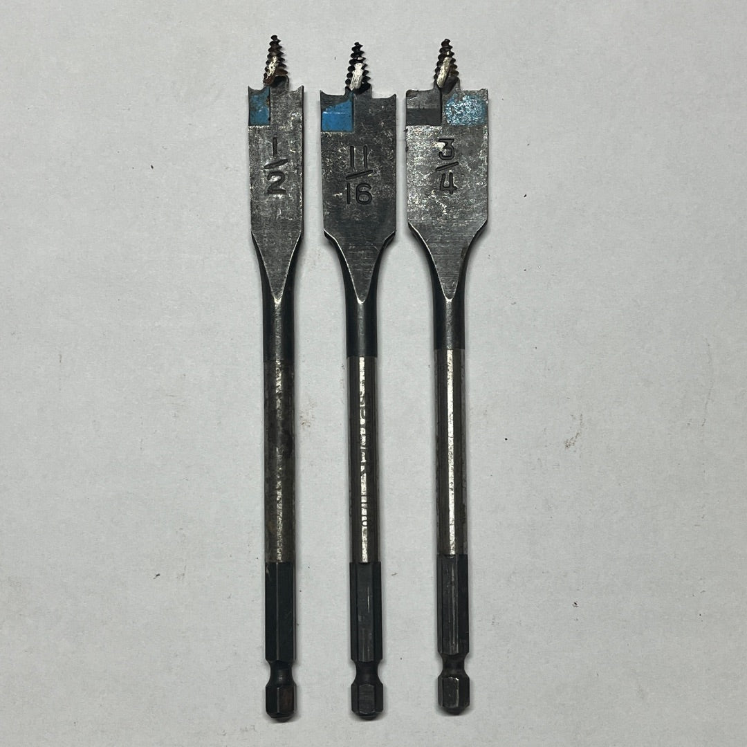 3 Flat Drill Bits