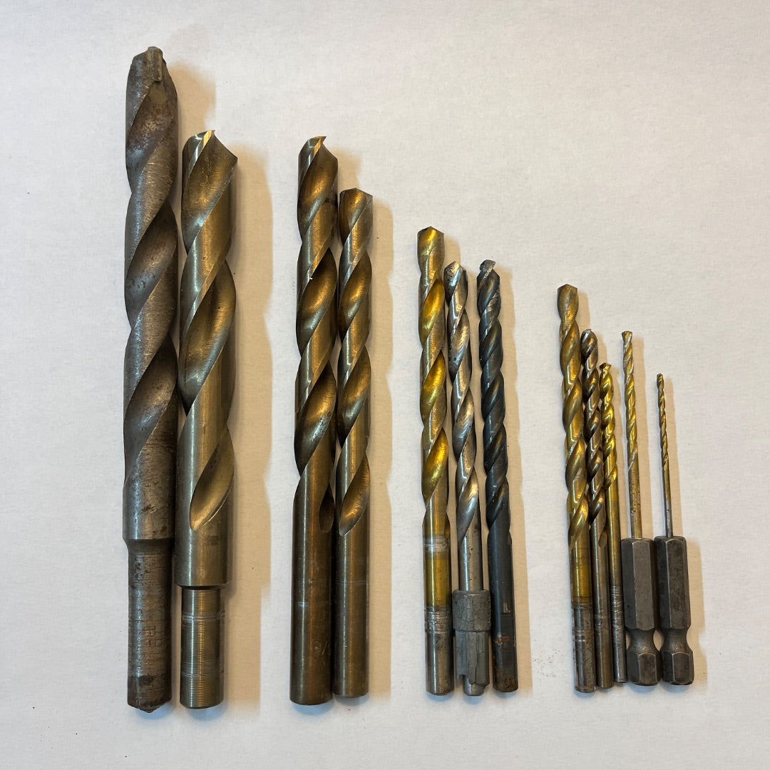 12 Drill Bits Various Sizes