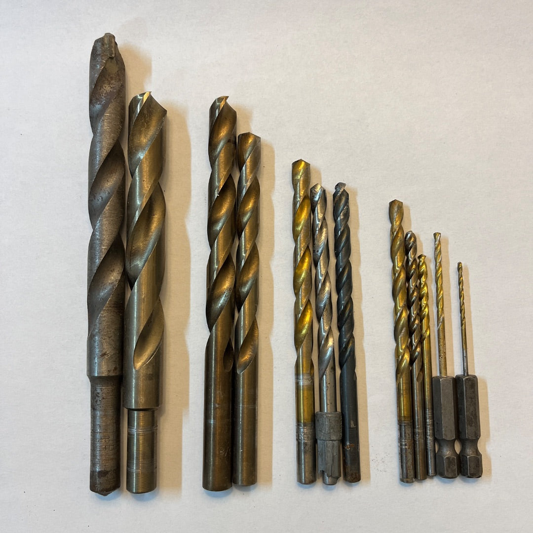 12 Drill Bits Various Sizes