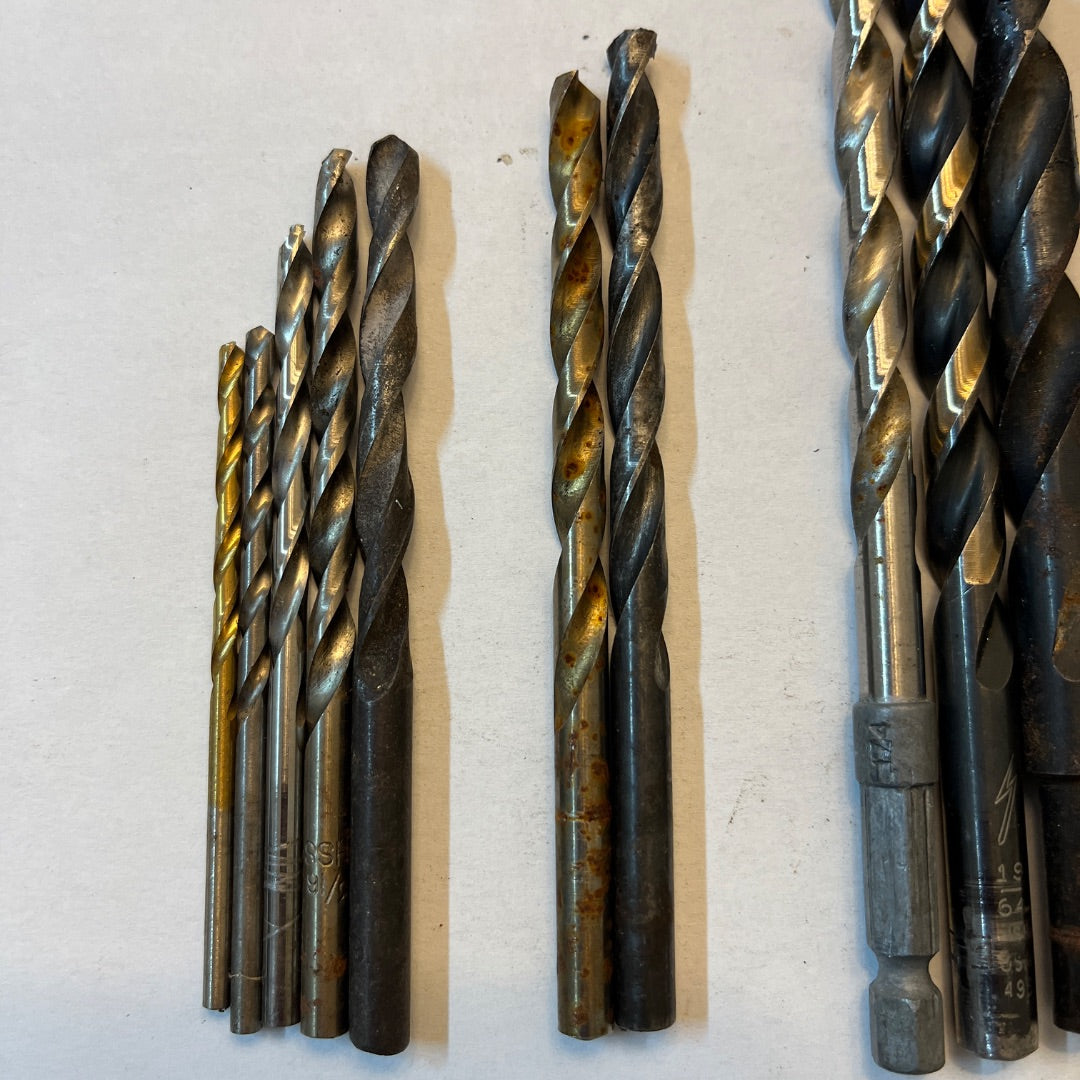 13 Drill Bits Various Sizes