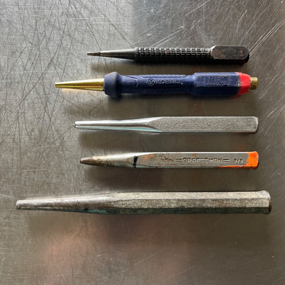 5-Piece Punch Set – Kobalt, Craftsman & Vintage Tools for Precision and Durability