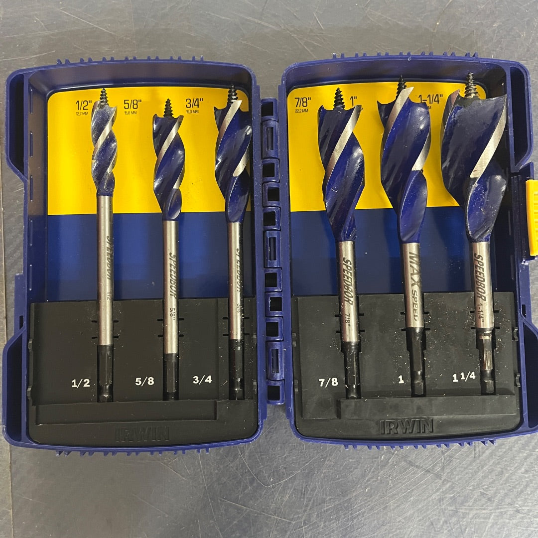 Irwin 6‑Piece Woodboring Tri‑Flute Drill Bit Set – Precision, Speed & Durability