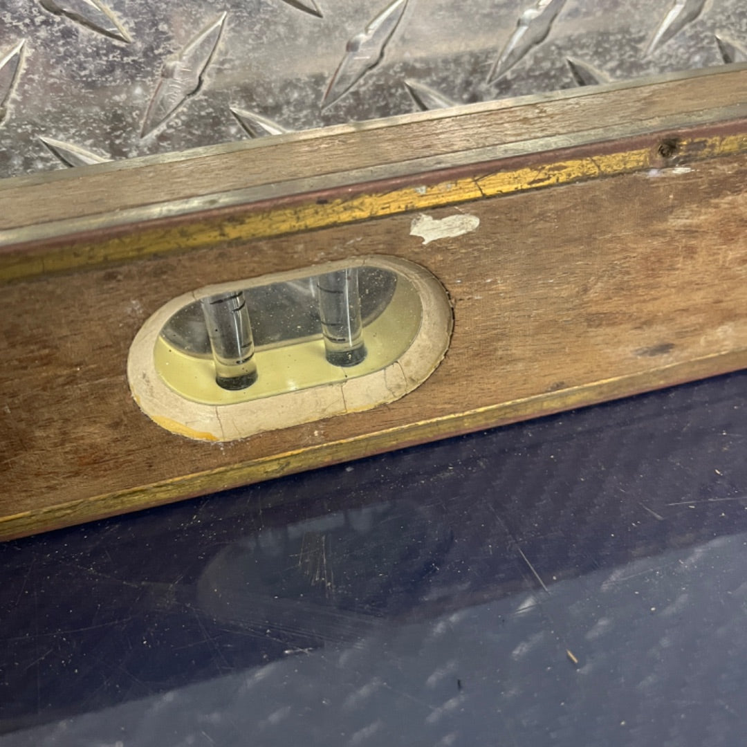 Vintage National Level 48" Wooden Spirit Level – Antique Carpenter’s Tool
