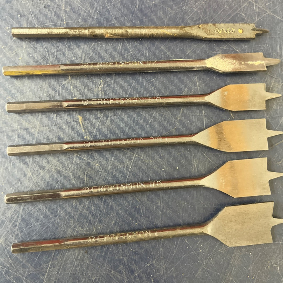 6 Vintage Sears Craftsman Wood Boring Bits Set #2092 – Power Drill Auger Bits