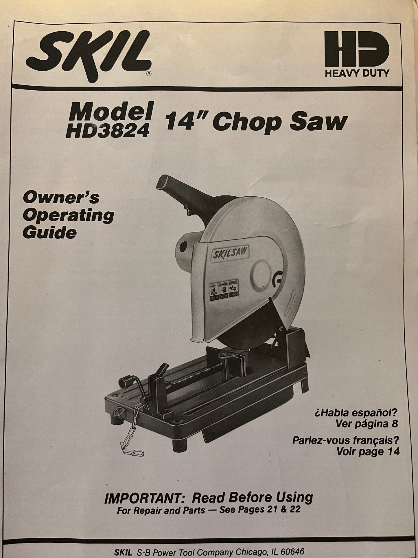 Skil HD3824 14" Chop Saw with Extra Blade – Precision Metal Cutting for Professionals