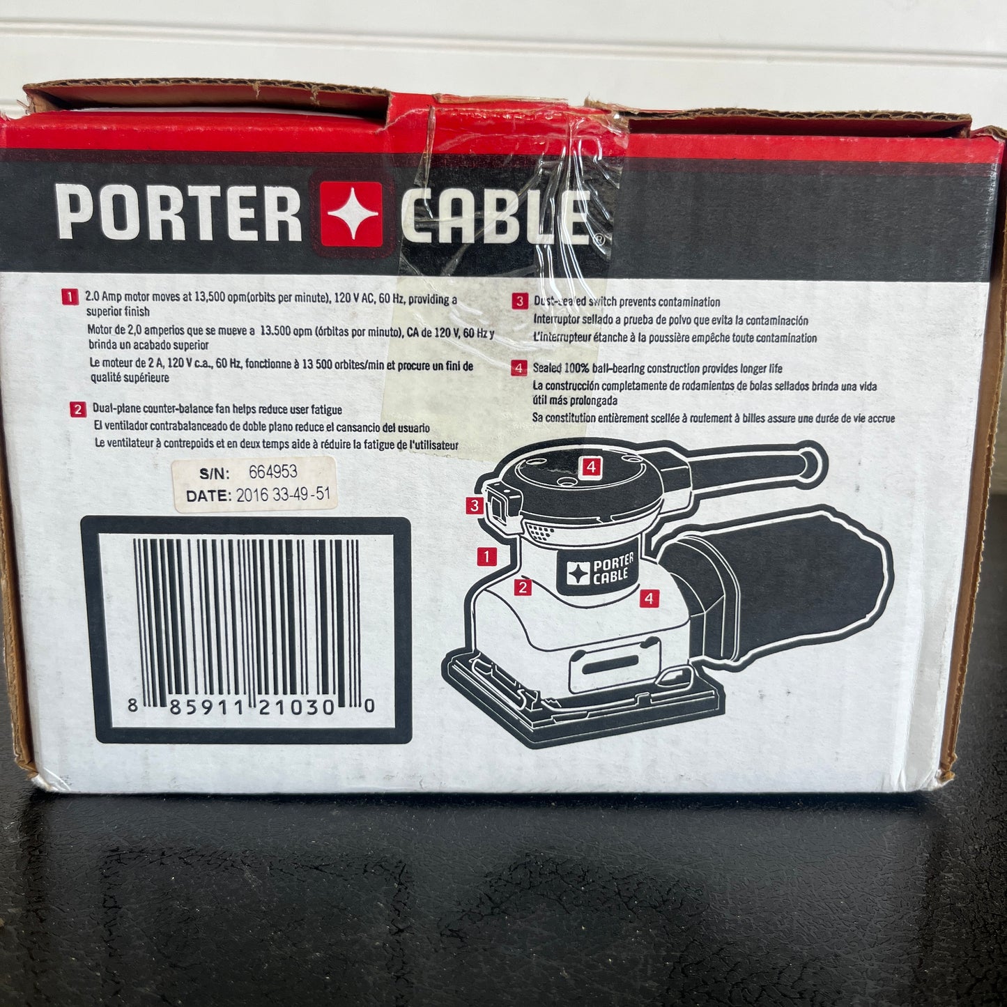 Porter-Cable Palm Sander and 50 Sanding Sheets