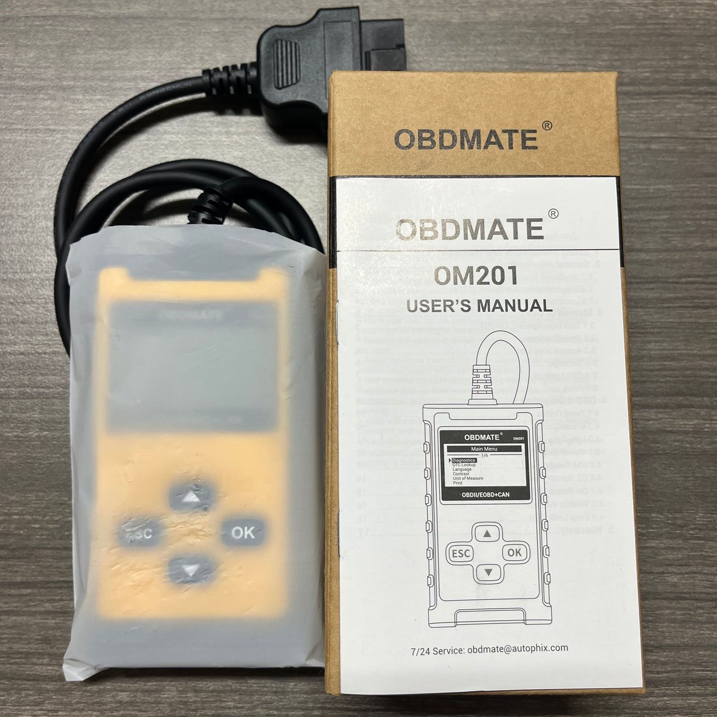 Car Scanner OM201 OBD2 Code Reader – Check Engine Diagnostic Tool with Wireless Printing