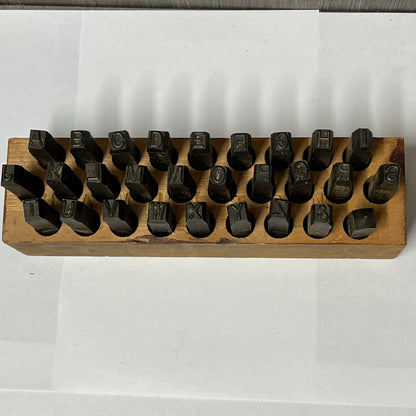 Vintage H. Boker & Co. Steel Letter Stamp Set – 19 Piece Partial Alphabet Punches with Wooden Box