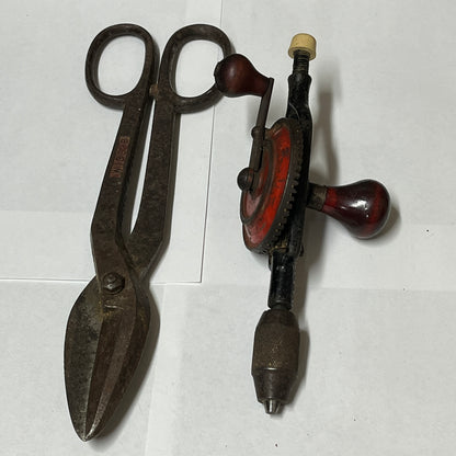 Large Snip Tool & Egg Beater Hand Drill – Vintage Hand Tools