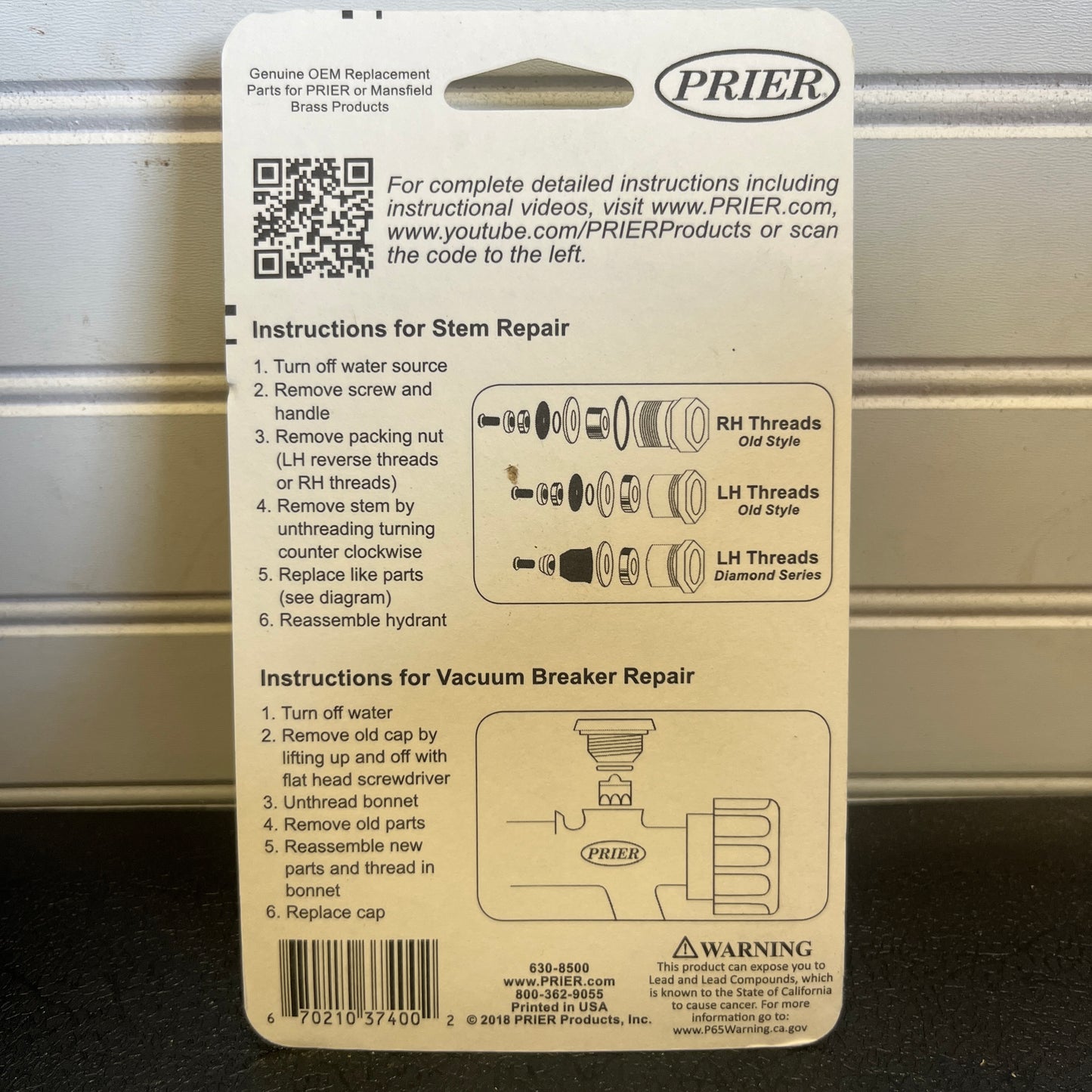 Prier Hydrant Rebuild Kit