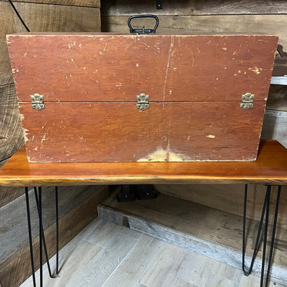 Vintage Wooden Carpenter’s Tool Box – Rustic Storage Chest for Antique Tools