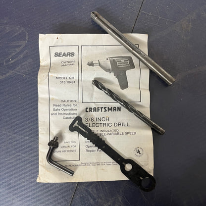 Black Craftsman 3/8" Variable Speed Reversible Drill