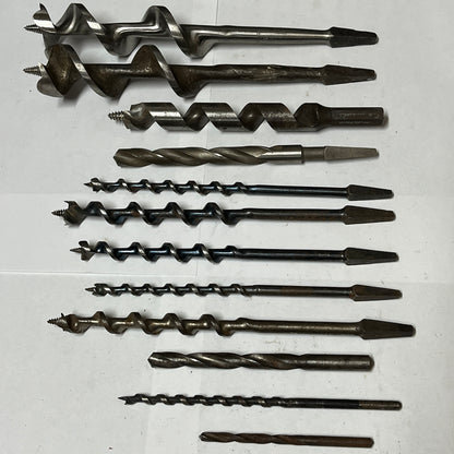 53 Vintage Auger Drill Bits, Fiiles, & Punches Lot