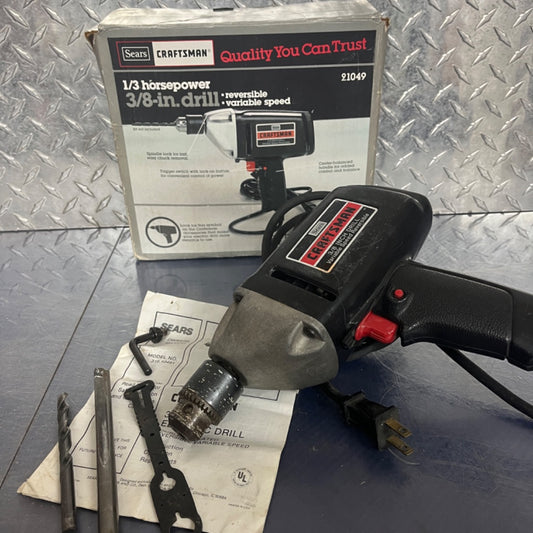 Black Craftsman 3/8" Variable Speed Reversible Drill