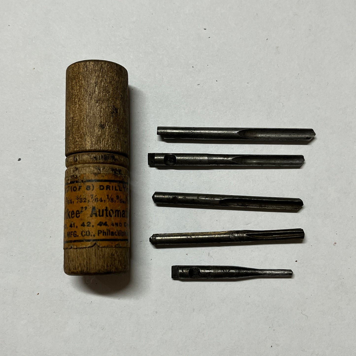 Vintage Yankee Automatic Drill Points – Original Wooden Tube Storage Case
