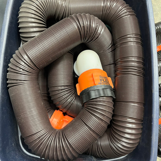 Camco Sidewinder 20 ft. Plastic Sewer Hose and RhinoFLEX 20-Ft RV Sewer Hose Kit