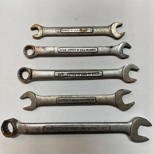 5 Vintage Craftsman Wrenches USA