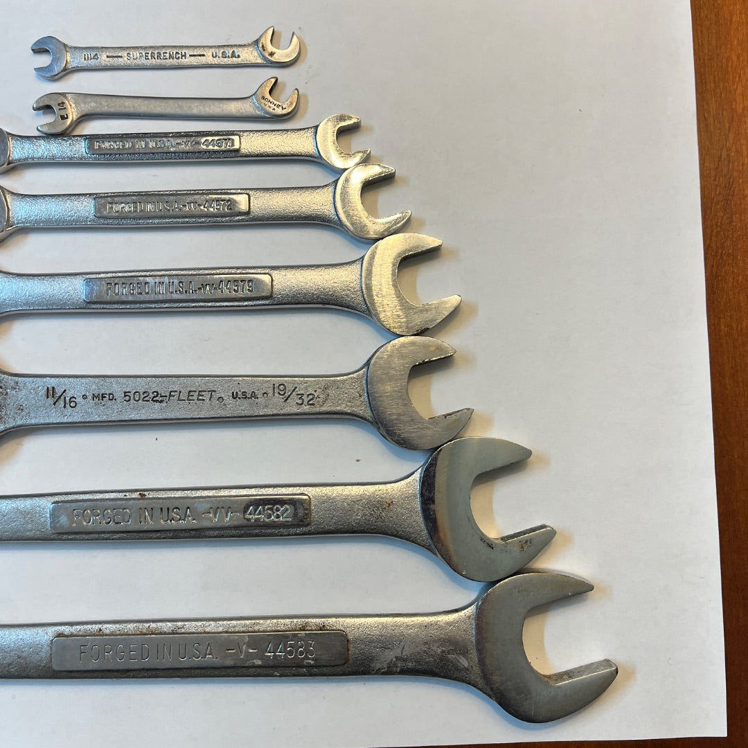 Mixed Set 8 Name Brands Wrenches