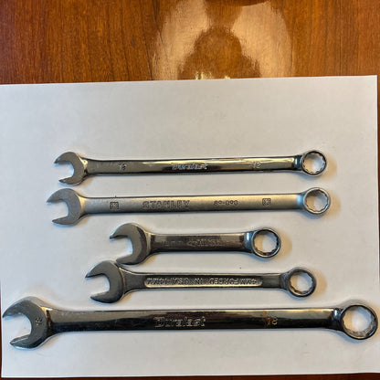 5 Mixed Name Brand Metric Wrenches