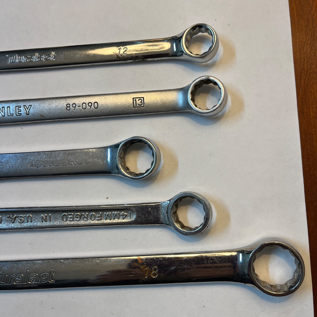 5 Mixed Name Brand Metric Wrenches