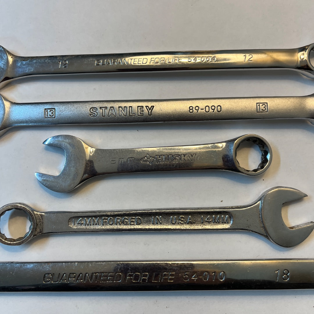5 Mixed Name Brand Metric Wrenches