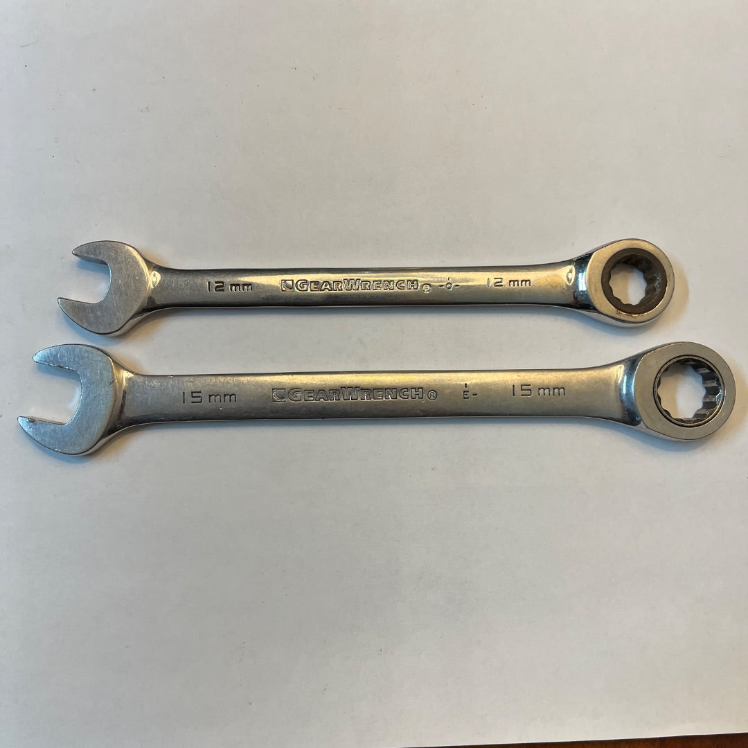 2 GearWrench Metric Ratcheting Wrenches