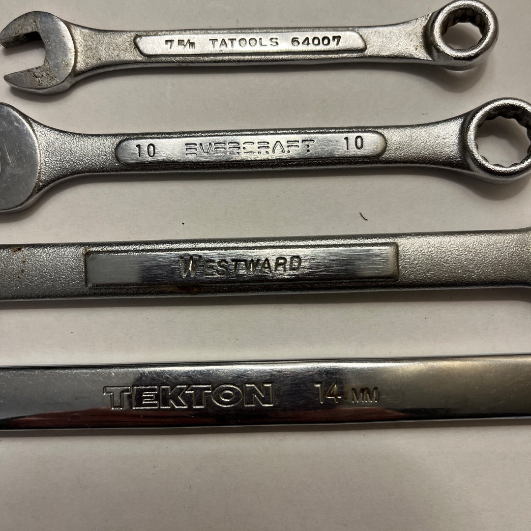 4 Metric Combination Wrenches: Tatools, Tekton, Westward, Evercraft