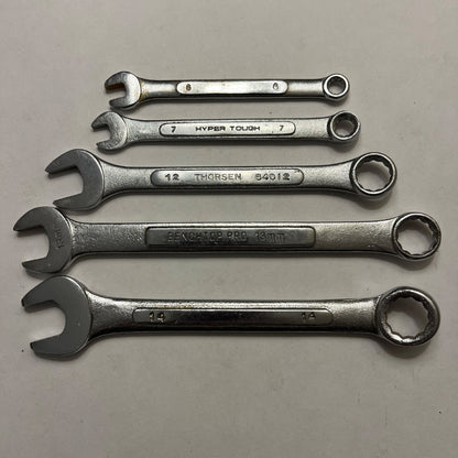 5 Metric Combination Wrenches - Mixed Brands