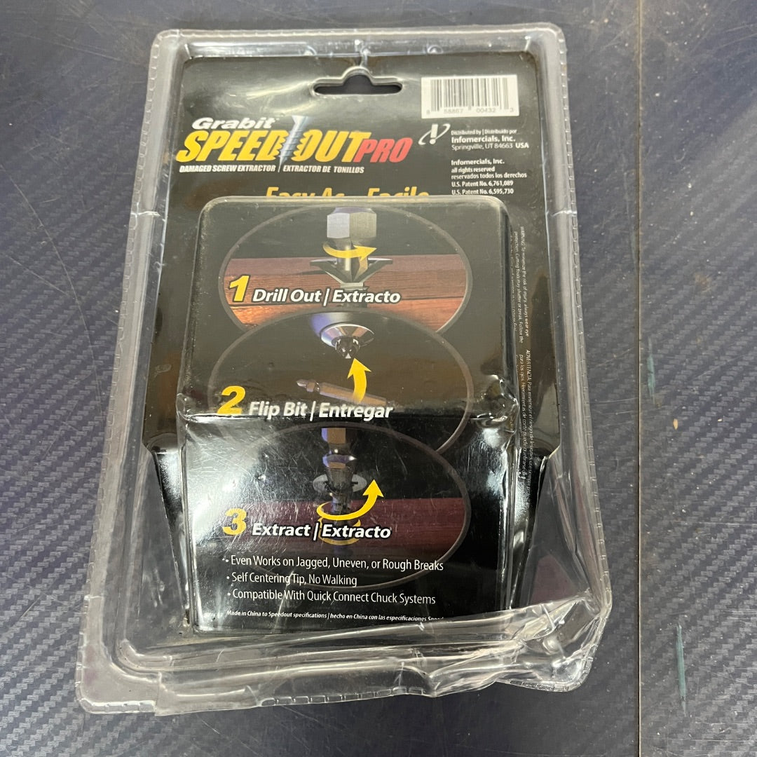 Grabit SpeedOut Pro – Damaged Screw & Bolt Extractor Set | 4-Piece Broken Fastener Removal Kit