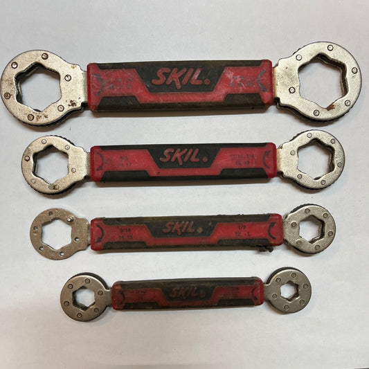 Skil Secure Grip Self-Tightening Wrench Set – 4-Piece Adjustable Wrenches for Rounded or Rusted Bolts