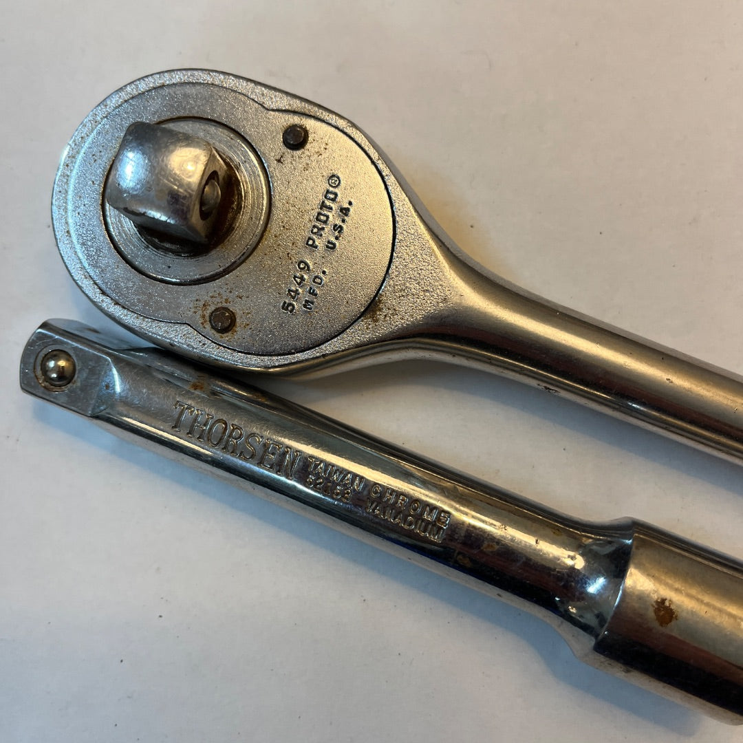 Proto 1/2" Ratchet Wrench and Thorsen 1/2" Extension: