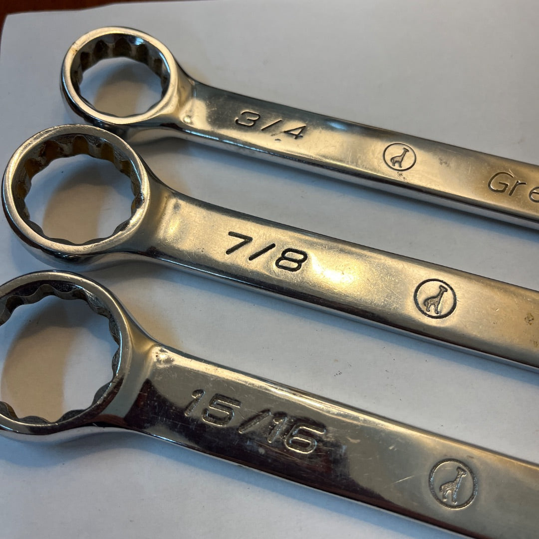 Great Neck 3-Piece Combination Wrench Set – 3/4", 7/8", and 15/16" Sizes