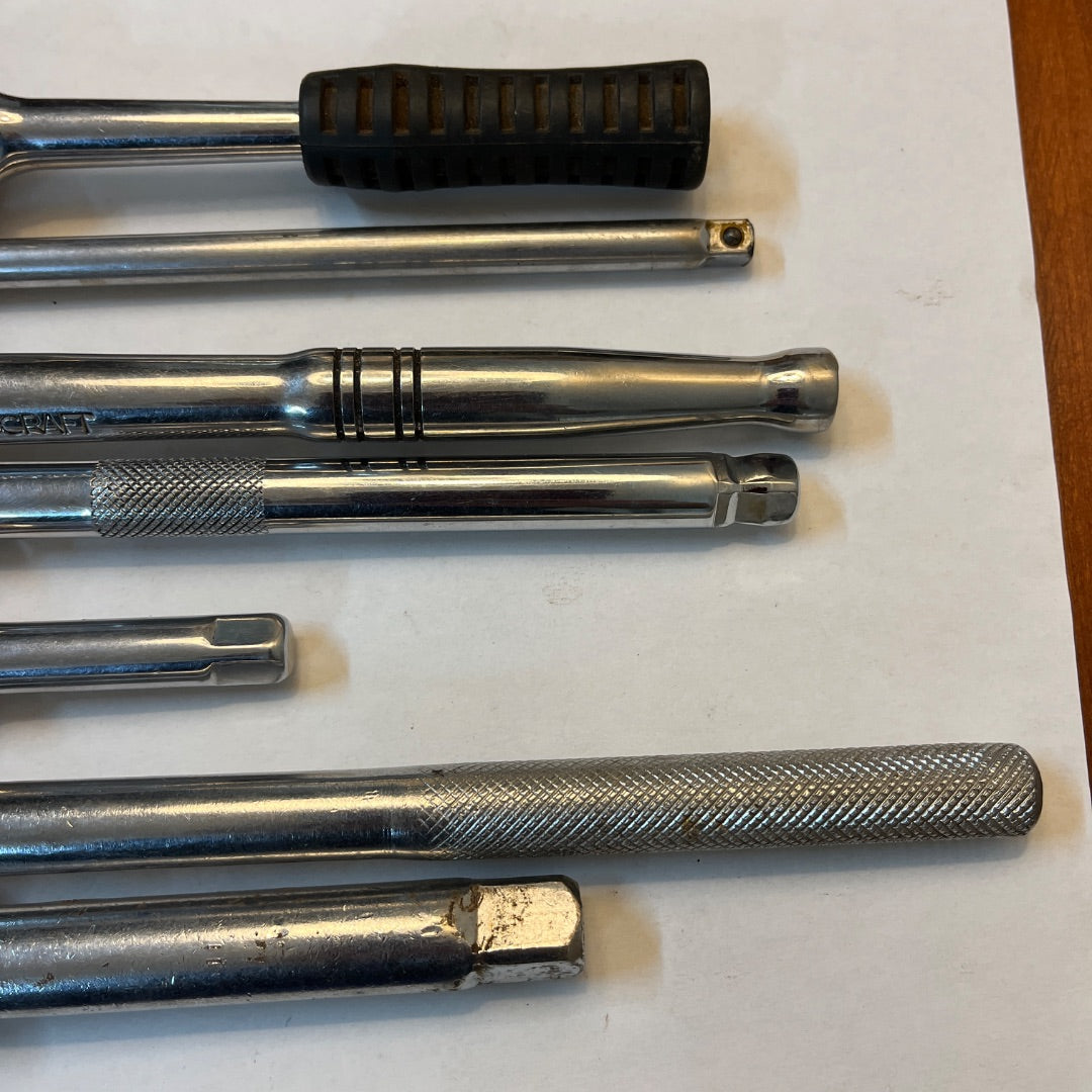 Ratchet Wrenches & Extensions Set – 1/2", 3/8", and 1/4" Drive Sizes (Generic & Autocraft)