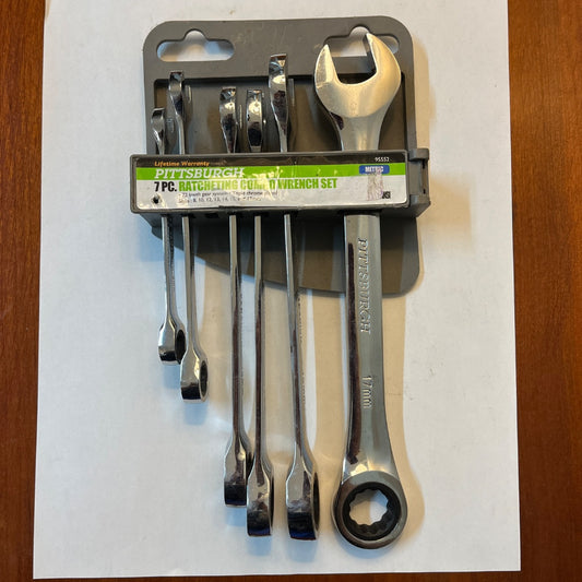 Pittsburgh 6-Piece Metric Ratcheting Combo Wrench Set – 8mm to 17mm (Missing 13mm)