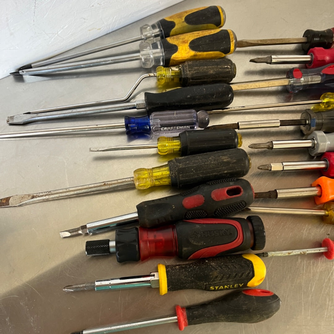 21-Piece Screwdriver Lot with Kobalt, Husky, Craftsman, and Generic Brands