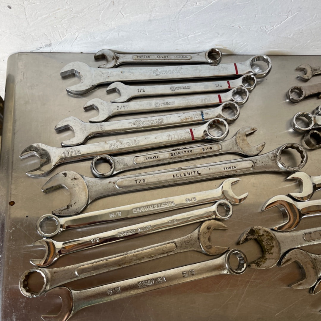 Assortment of 23 Combination Wrenches – Kobalt, Masterhand, Allenite & More